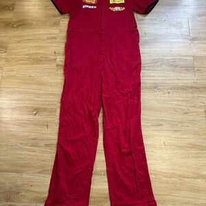 Adult Cars Lightning McQueen Pit Crew Costume Jumpsuit Size M Medium Hot Topic